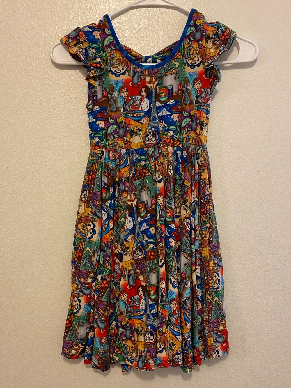 Bamboo Ratatouille Multicolor Cartoon-Print Twirl Dress